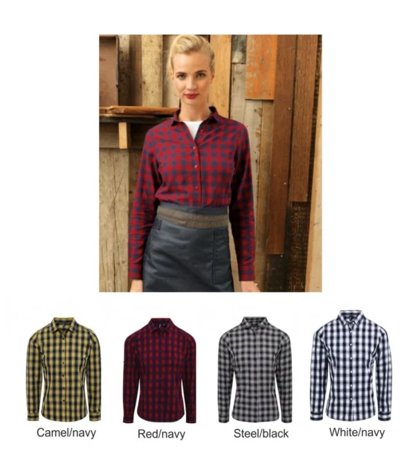 PR350 Ladies Mulligan Check Long Sleeve Shirt